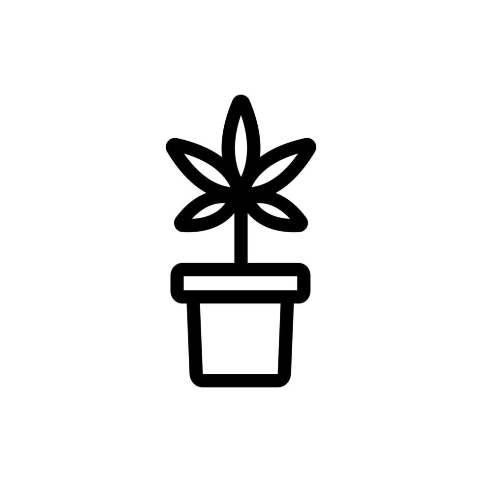 cannabis i en pott ikon vektor. isolerade kontur symbol illustration vektor