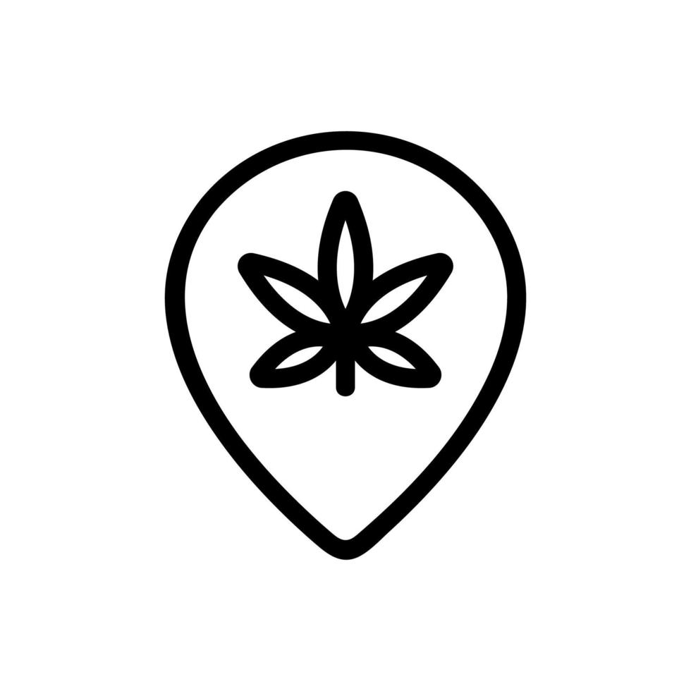 Standort-Cannabis-Symbolvektor. isolierte kontursymbolillustration vektor