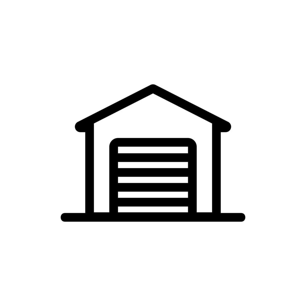 garage för bilikonen vektor. isolerade kontur symbol illustration vektor