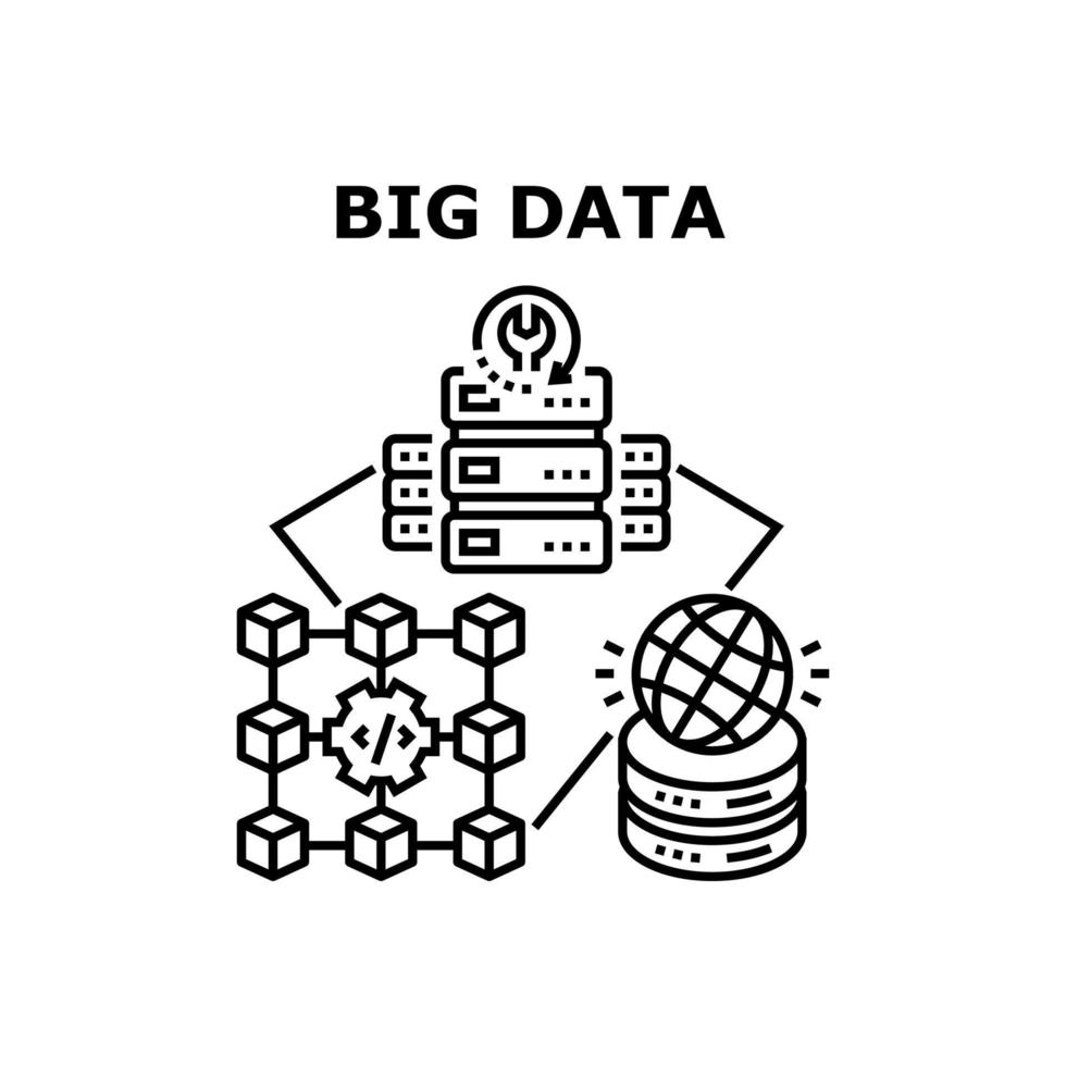 stora datacenter vektor koncept färg illustration