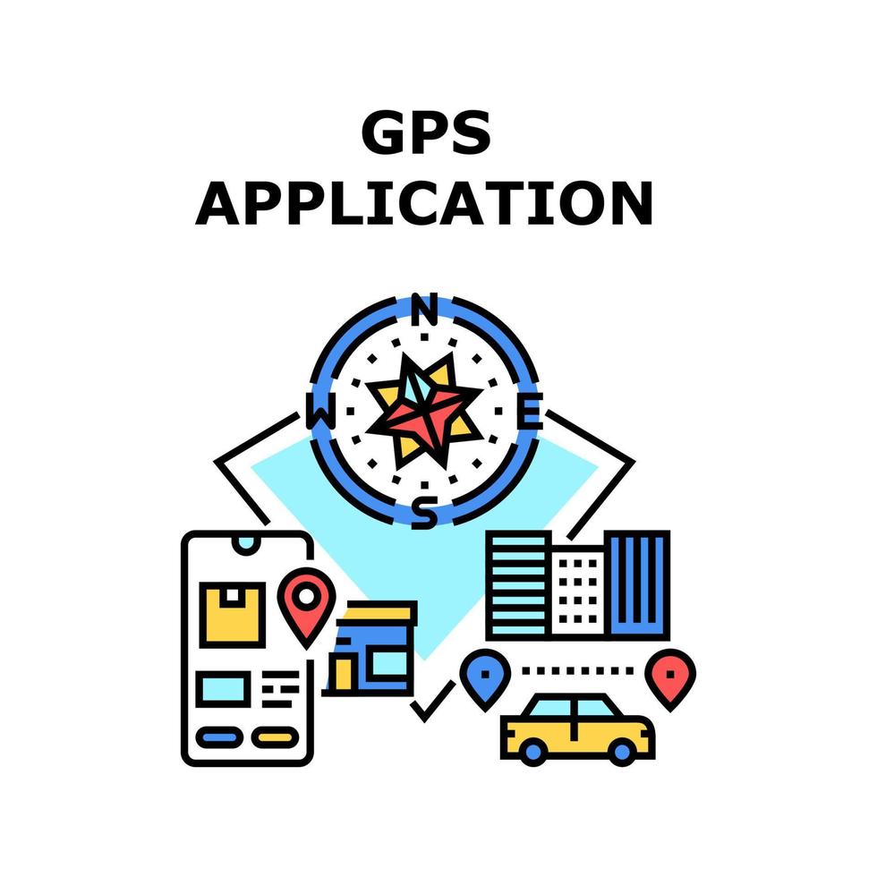 GPS-Anwendungsvektorkonzept-Farbillustration vektor