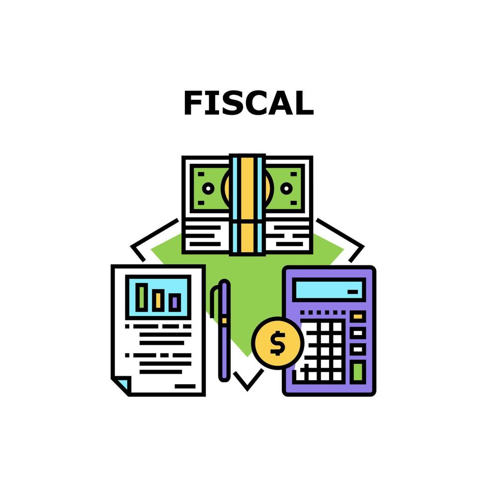 fiskalische Finanzvektorkonzept-Farbillustration vektor