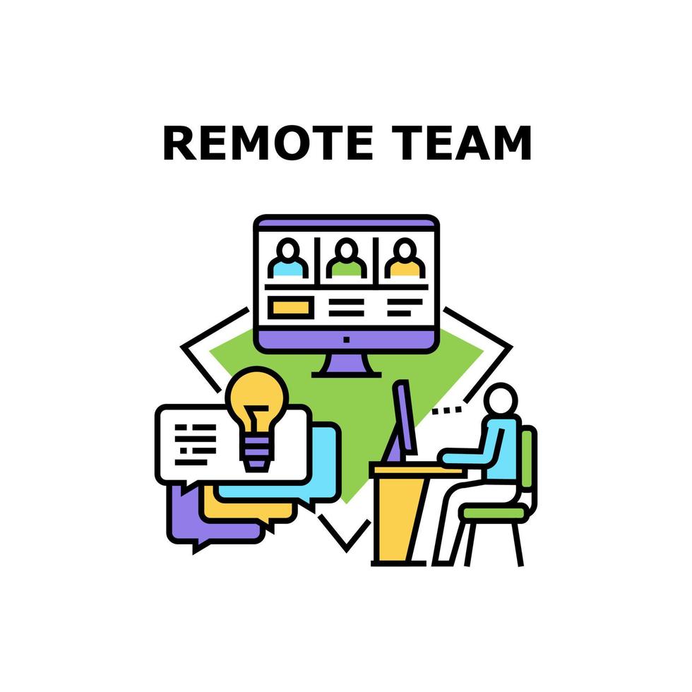 Remote-Team-Vektor-Konzept-Farbillustration vektor