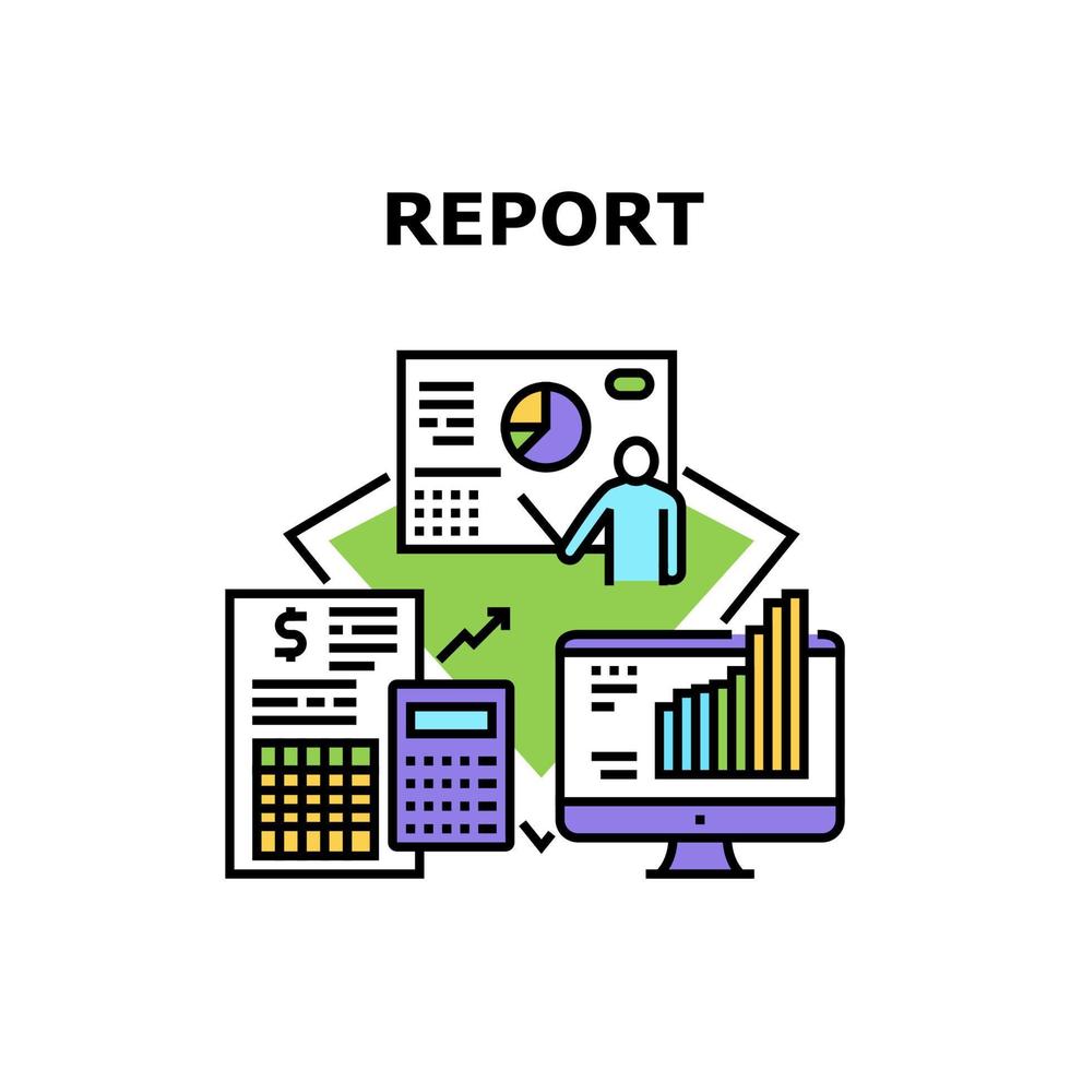rapport försäljning vektor koncept färg illustration
