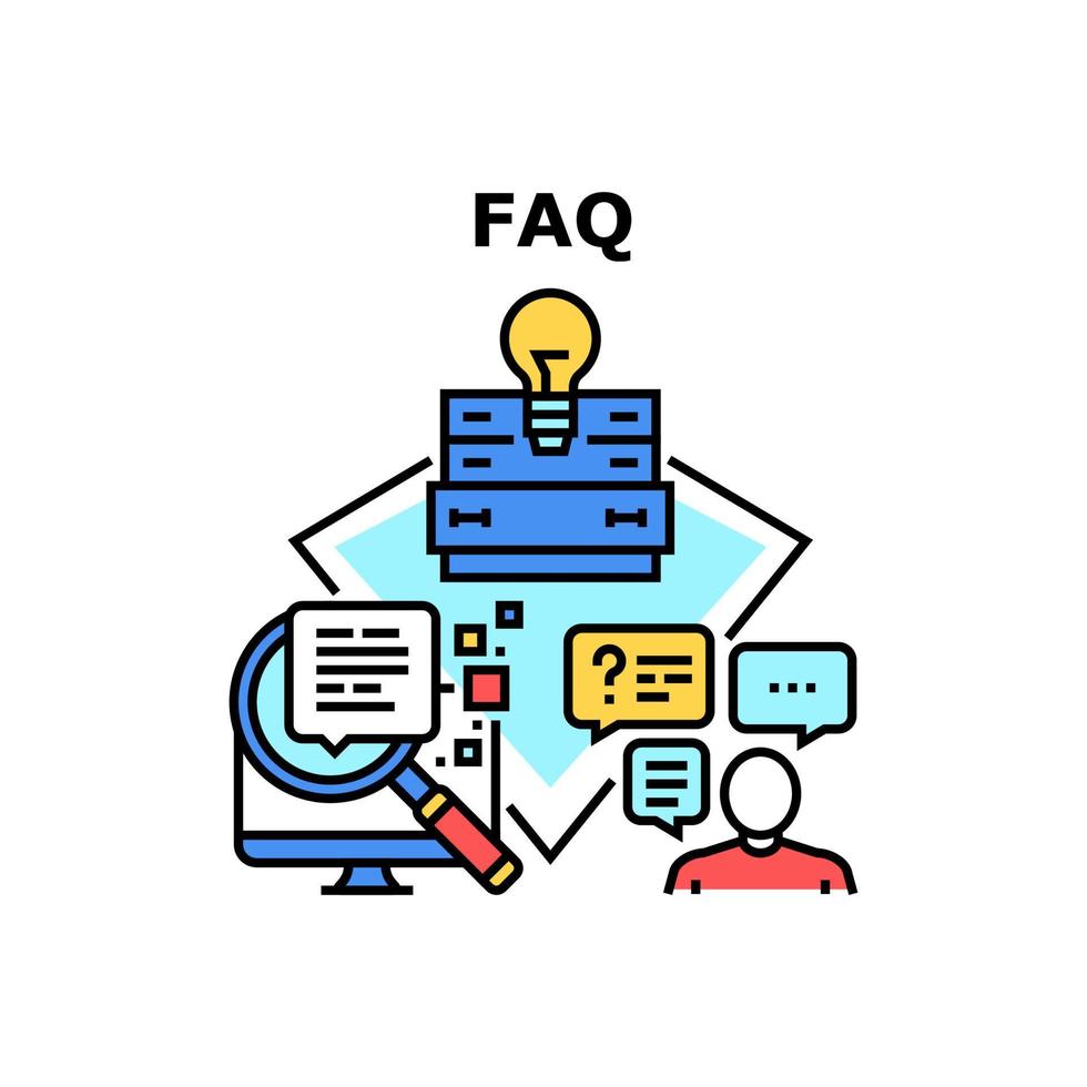 FAQ-Website-Vektorkonzept-Farbillustration vektor