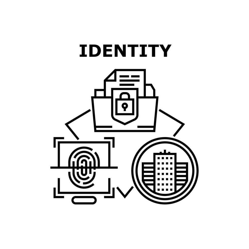 identitetssystem vektor koncept svart illustration