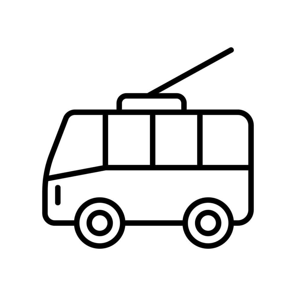 Trolleybus urbanes Vektorsymbol. isolierte kontursymbolillustration vektor