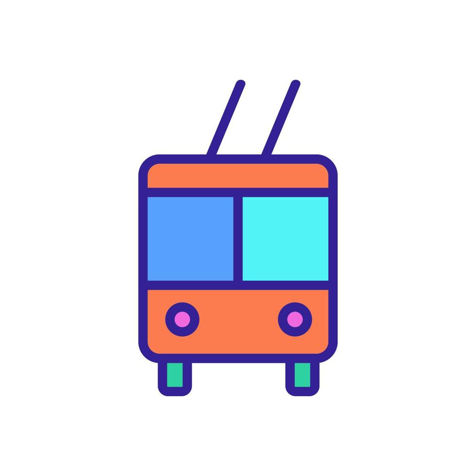 trolleybuss ikon vektor. isolerade kontur symbol illustration vektor