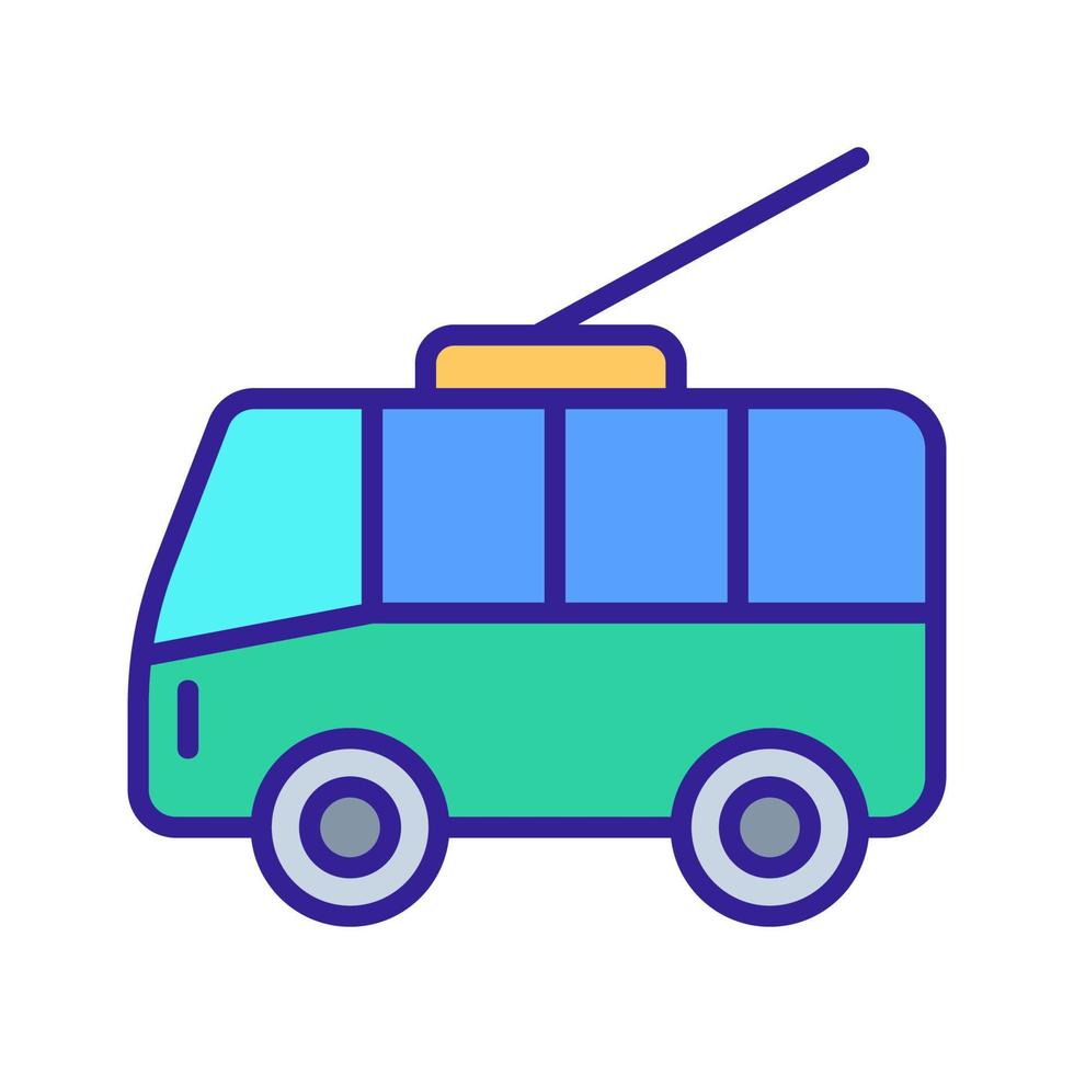 trolleybus urban vektor ikon. isolerade kontur symbol illustration