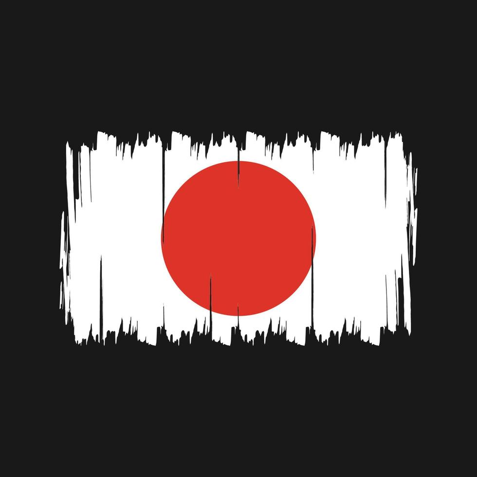 japansk flaggborste. National flagga vektor