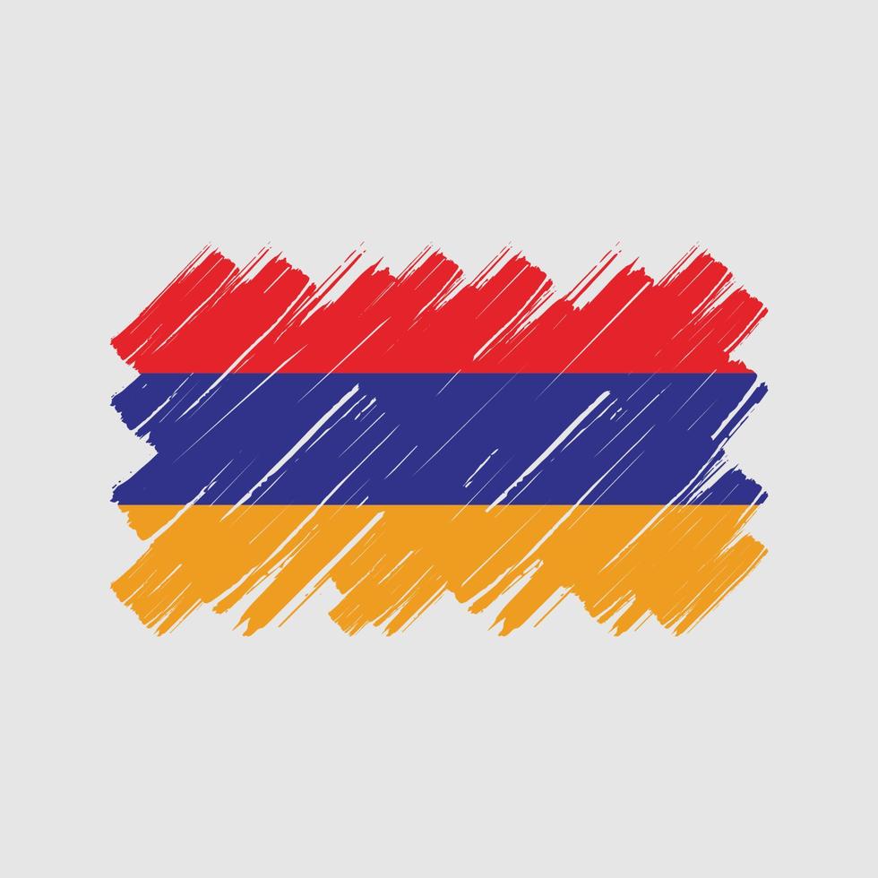 Pinselstriche der armenischen Flagge. Nationalflagge vektor