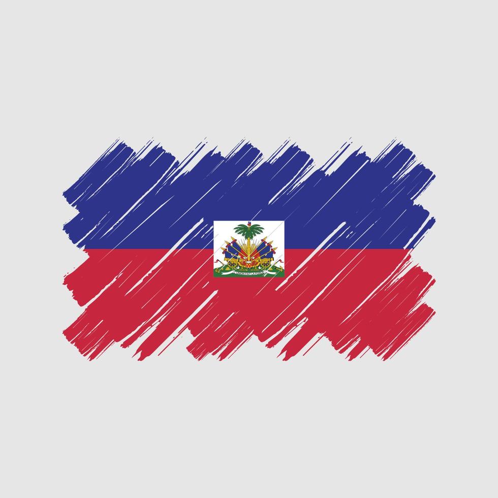 Pinselstriche der Haiti-Flagge. Nationalflagge vektor