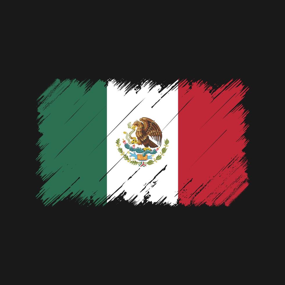 Pinselstriche der Mexiko-Flagge. Nationalflagge vektor