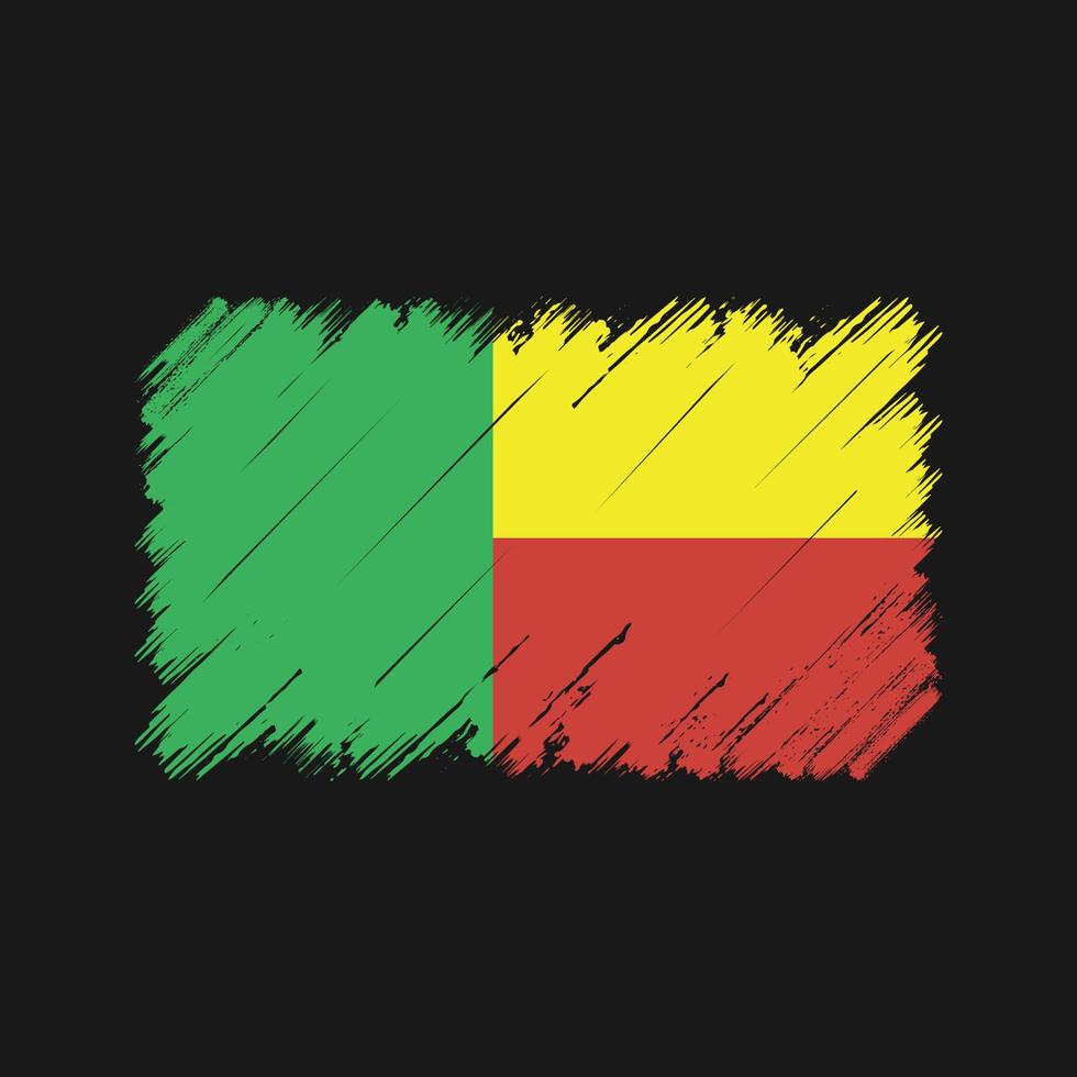 Pinselstriche der Benin-Flagge. Nationalflagge vektor