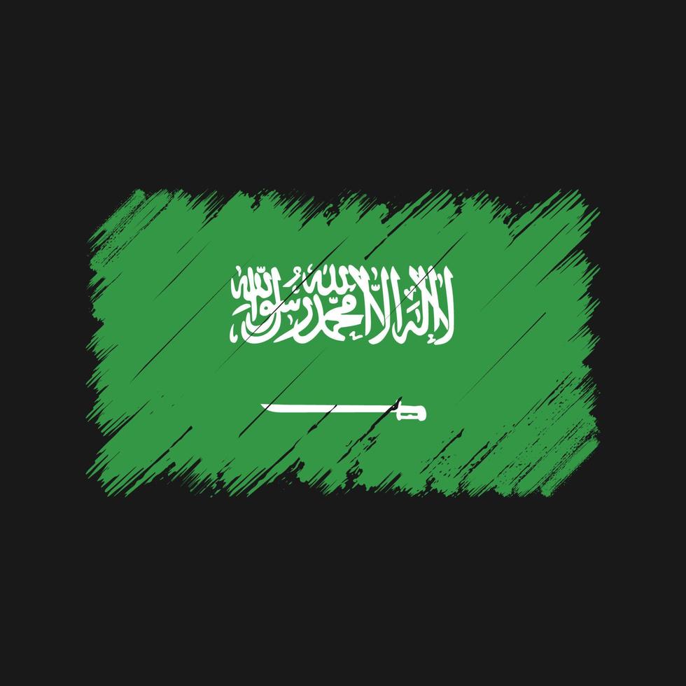 Pinselstriche der saudi-arabischen Flagge. Nationalflagge vektor