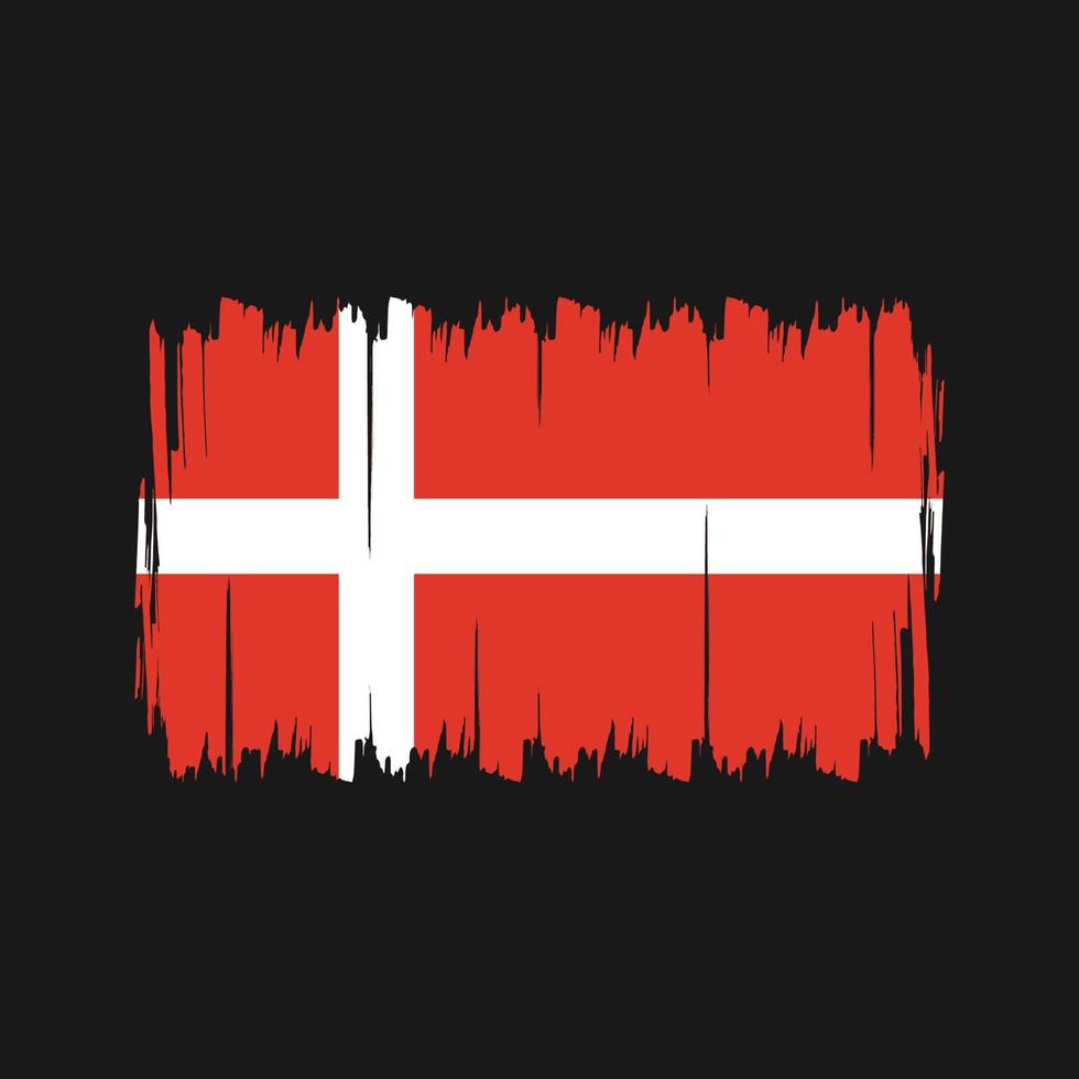 Bürste der dänischen Flagge. Nationalflagge vektor