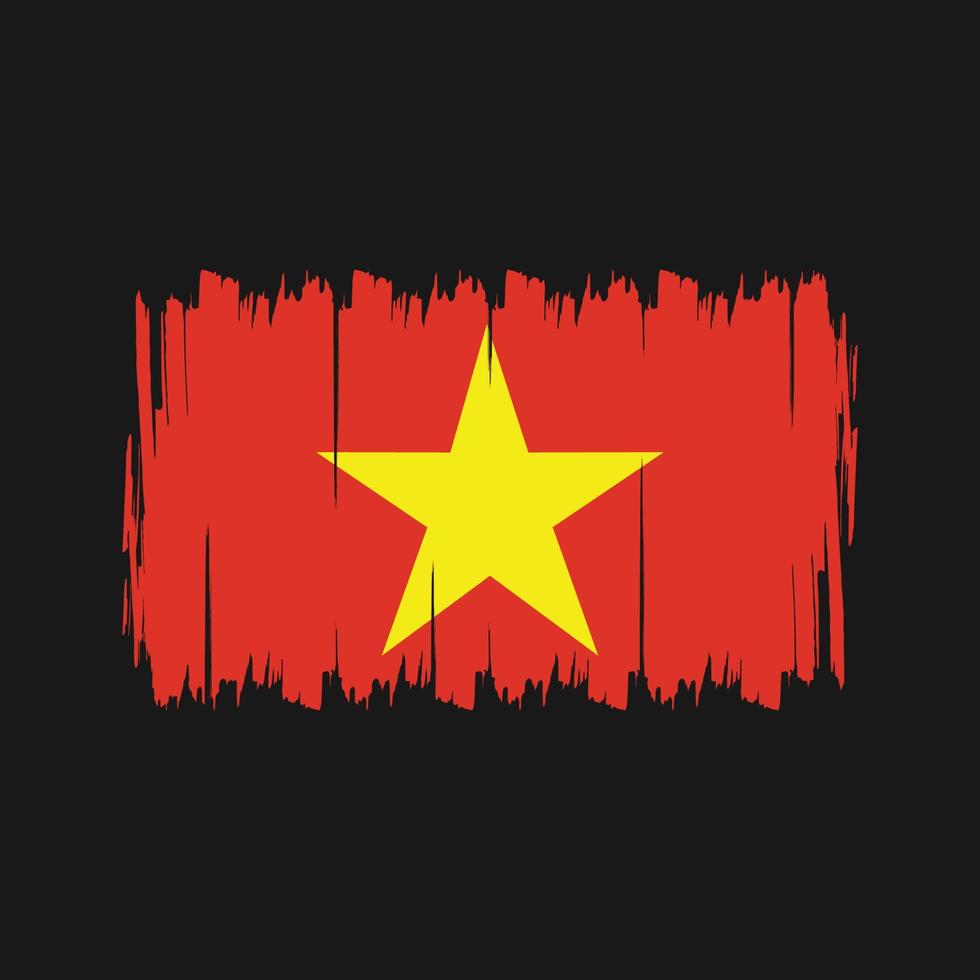 vietnams flagga borste. National flagga vektor