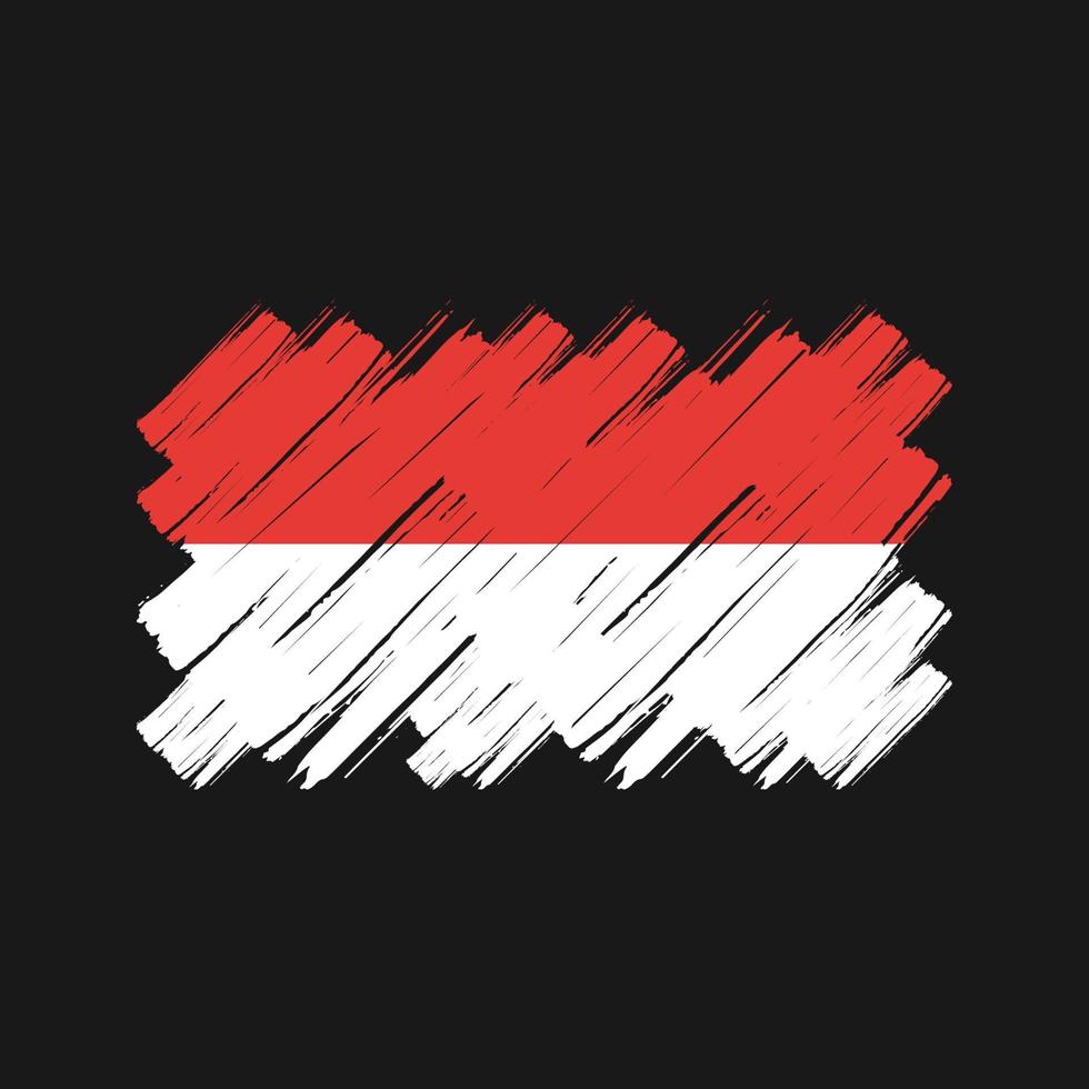 Pinselstriche der indonesischen Flagge. Nationalflagge vektor