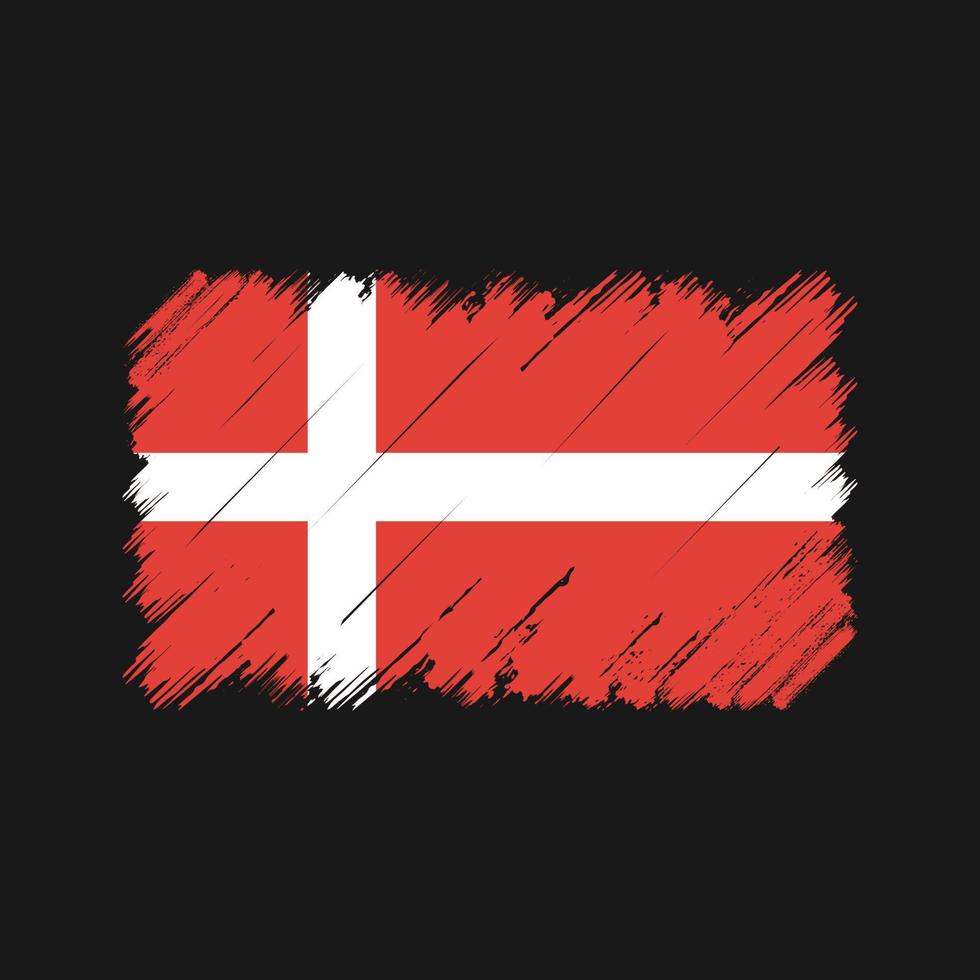Pinselstriche der dänischen Flagge. Nationalflagge vektor