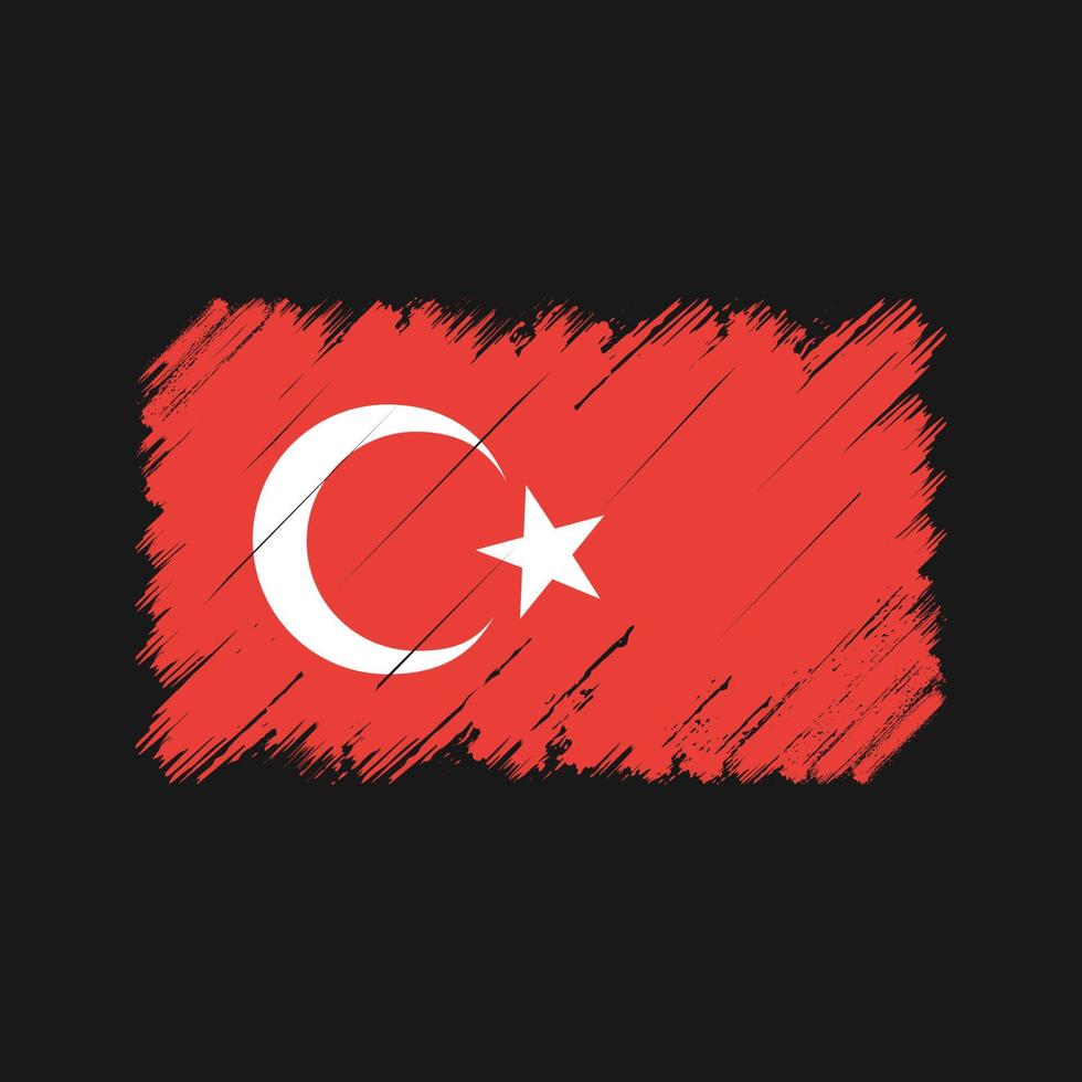 türkei flagge pinselstriche. Nationalflagge vektor