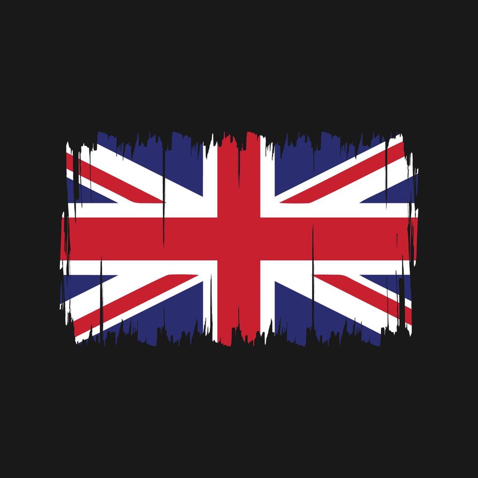 Förenade kungariket flaggborste. National flagga vektor