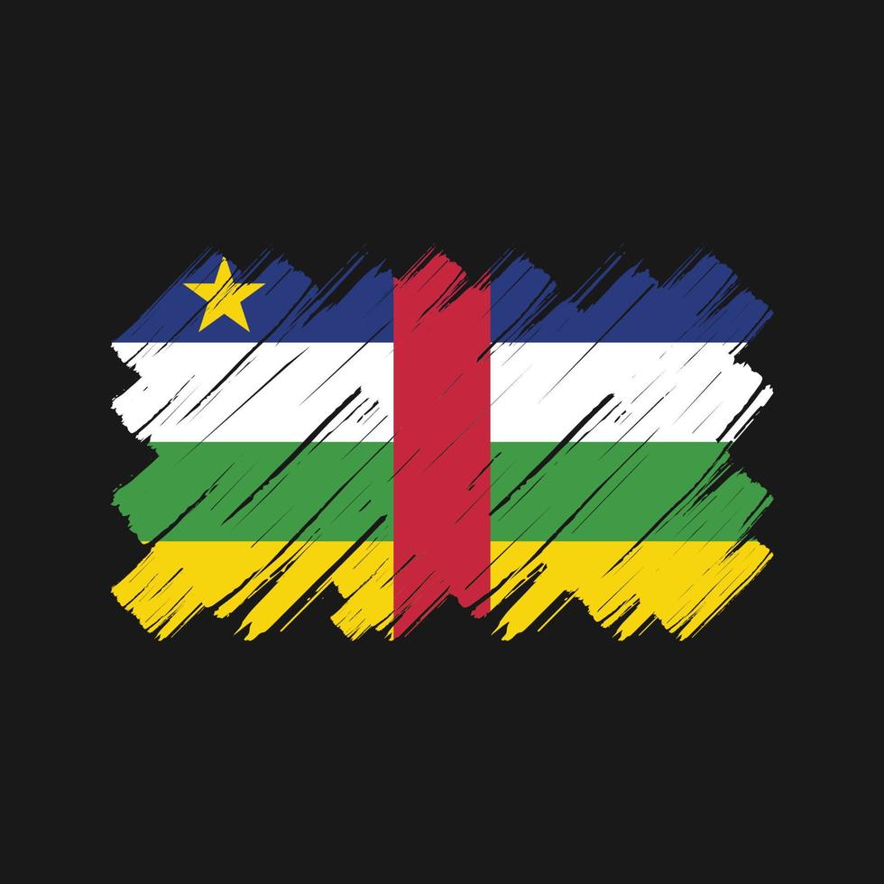 Pinselstriche der zentralafrikanischen Flagge. Nationalflagge vektor