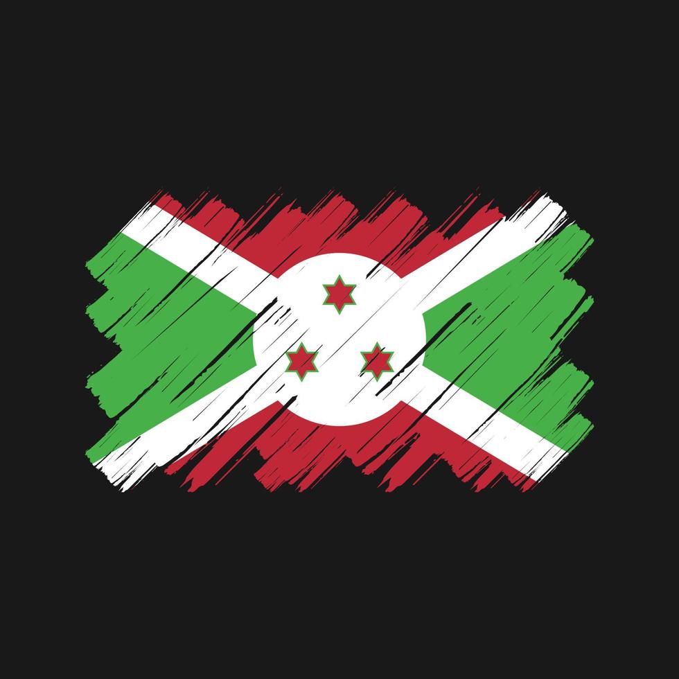 Burundi-Flaggen-Pinselstriche. Nationalflagge vektor