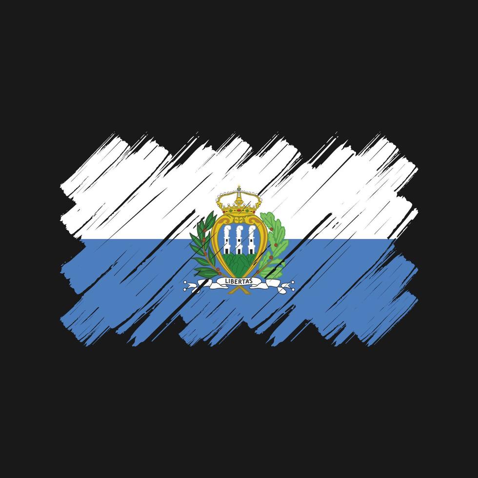 san marino flagga penseldrag. National flagga vektor