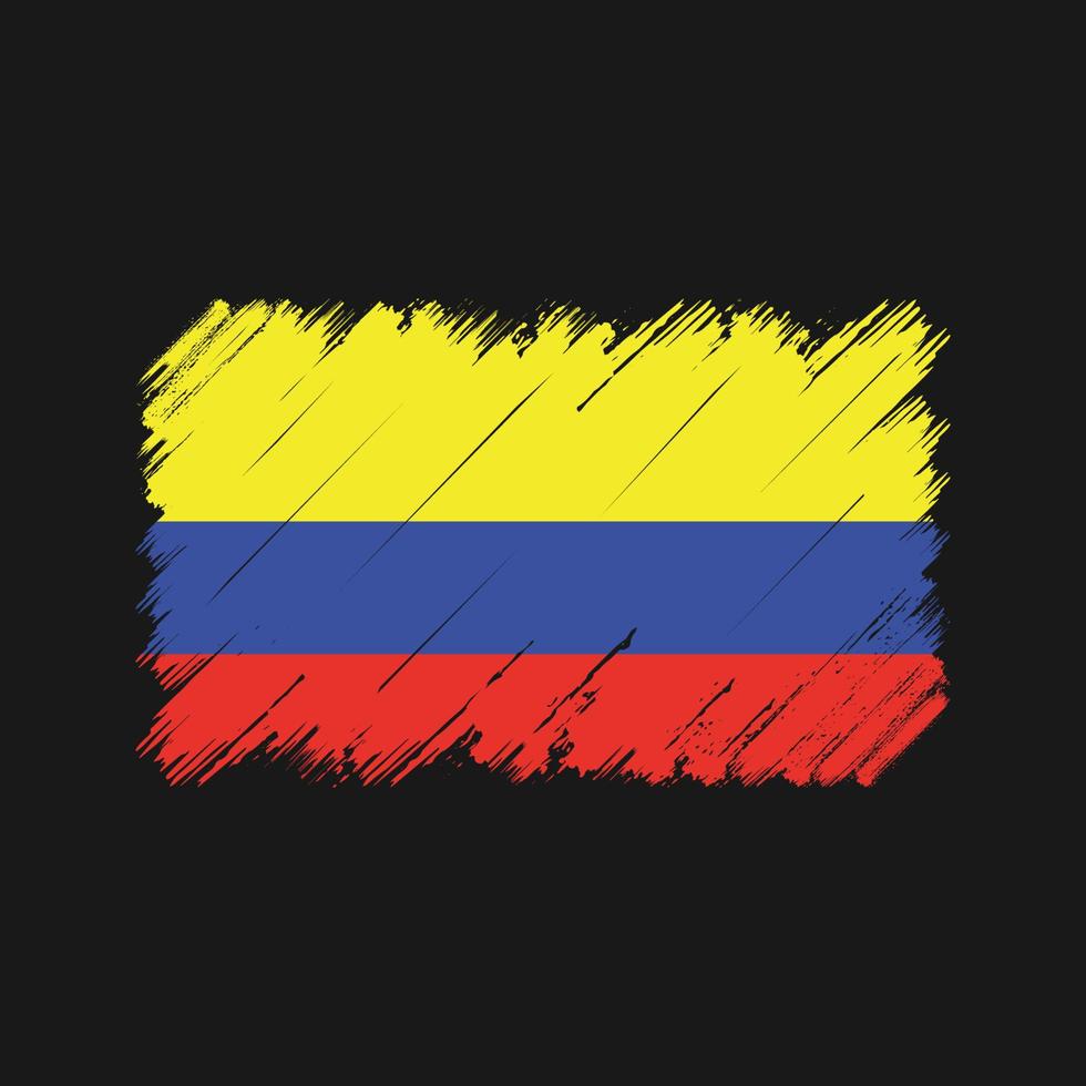 colombia flagga penseldrag. National flagga vektor