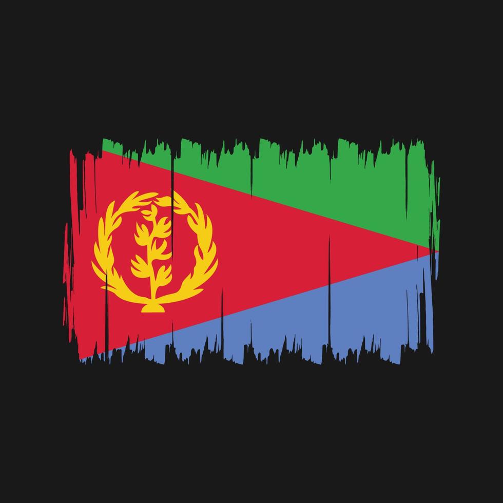 Eritrea-Flagge-Pinsel. Nationalflagge vektor