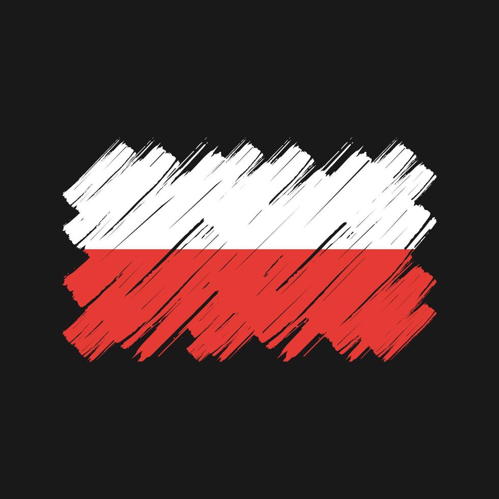 polnische flagge pinselstriche. Nationalflagge vektor
