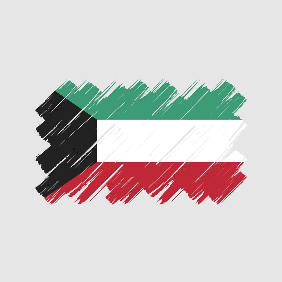 kuwait flagga penseldrag. National flagga vektor