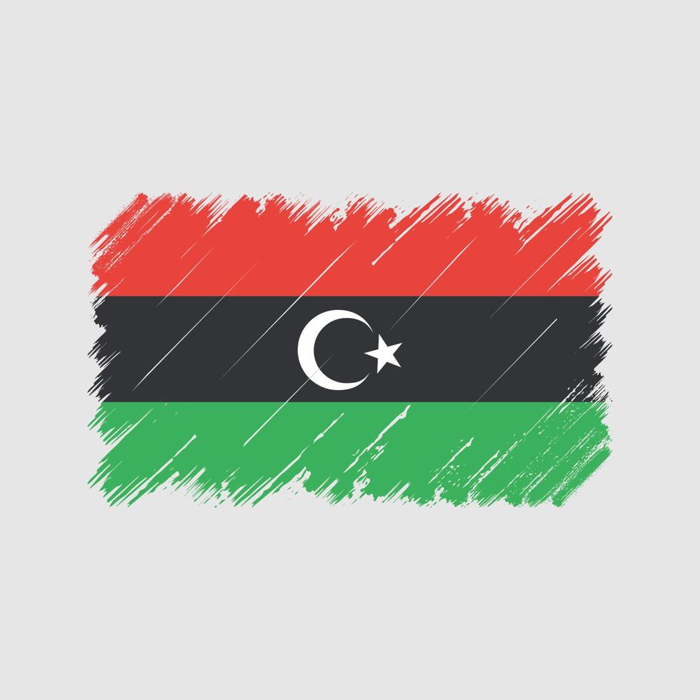 libyen flagge pinselstriche. Nationalflagge vektor