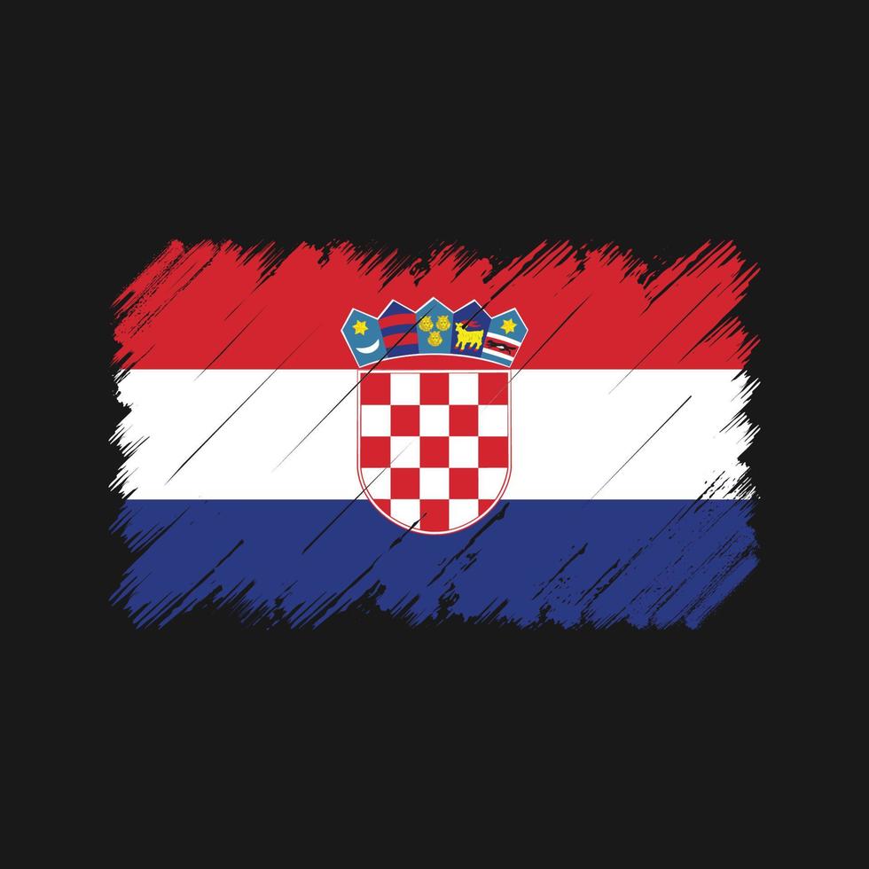 kroatiska flaggan penseldrag. National flagga vektor