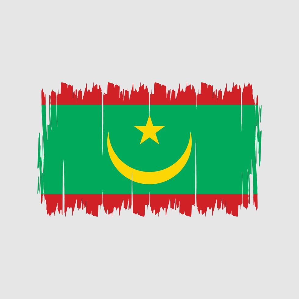 Mauretanien-Flagge-Pinsel. Nationalflagge vektor