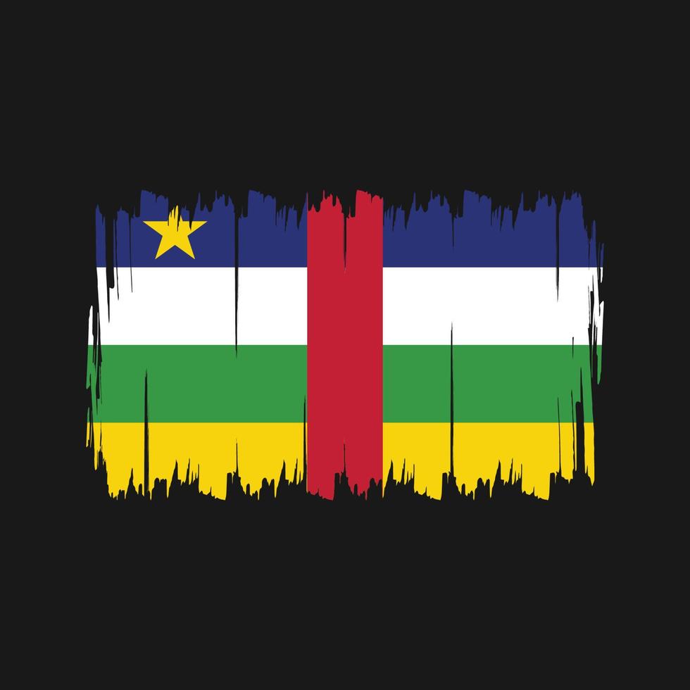 Bürste der zentralafrikanischen Flagge. Nationalflagge vektor