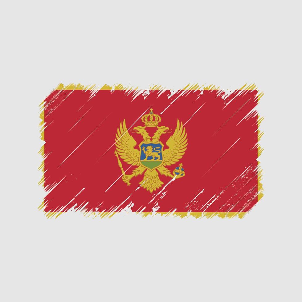 montenegro flagga penseldrag. National flagga vektor