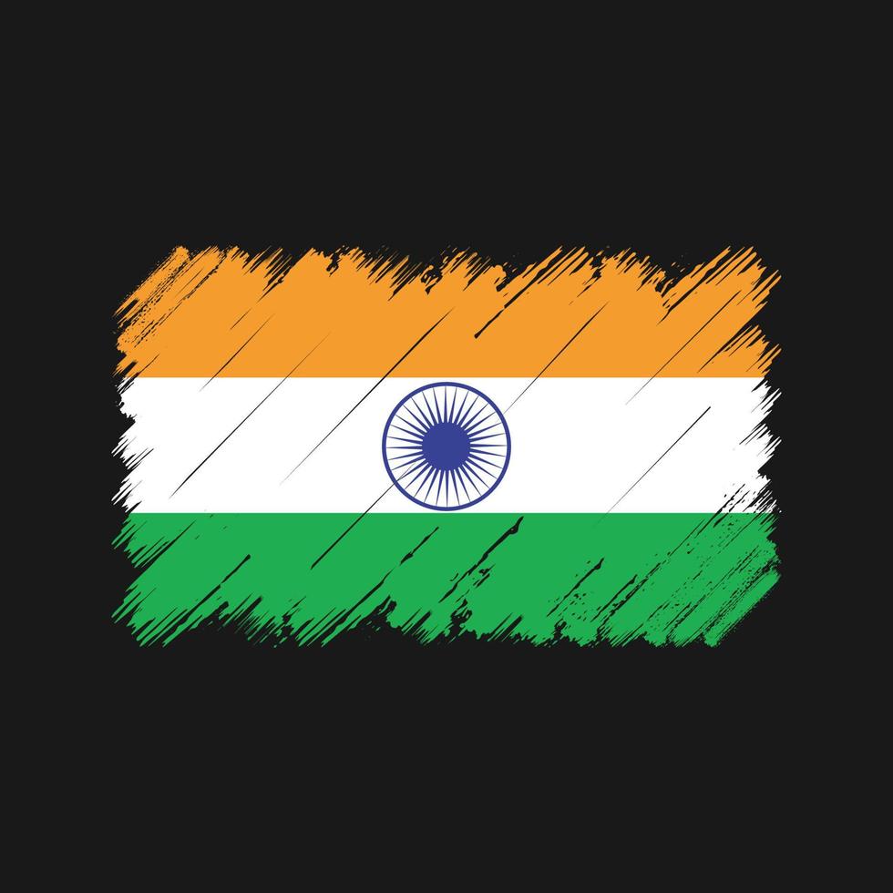 Indien flagga penseldrag. National flagga vektor