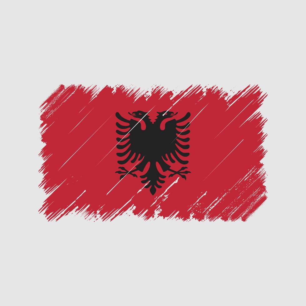 albanische flagge pinselstriche. Nationalflagge vektor