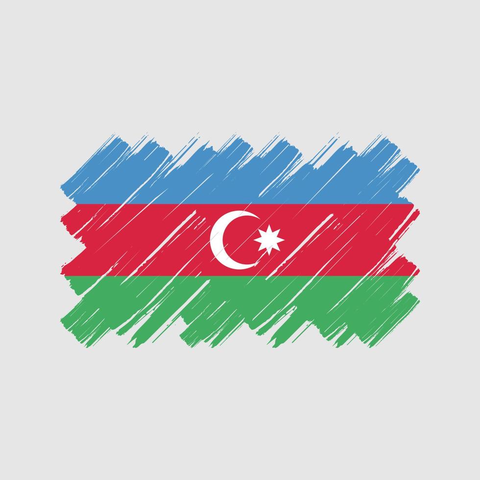 azerbajdzjans flagga penseldrag. National flagga vektor