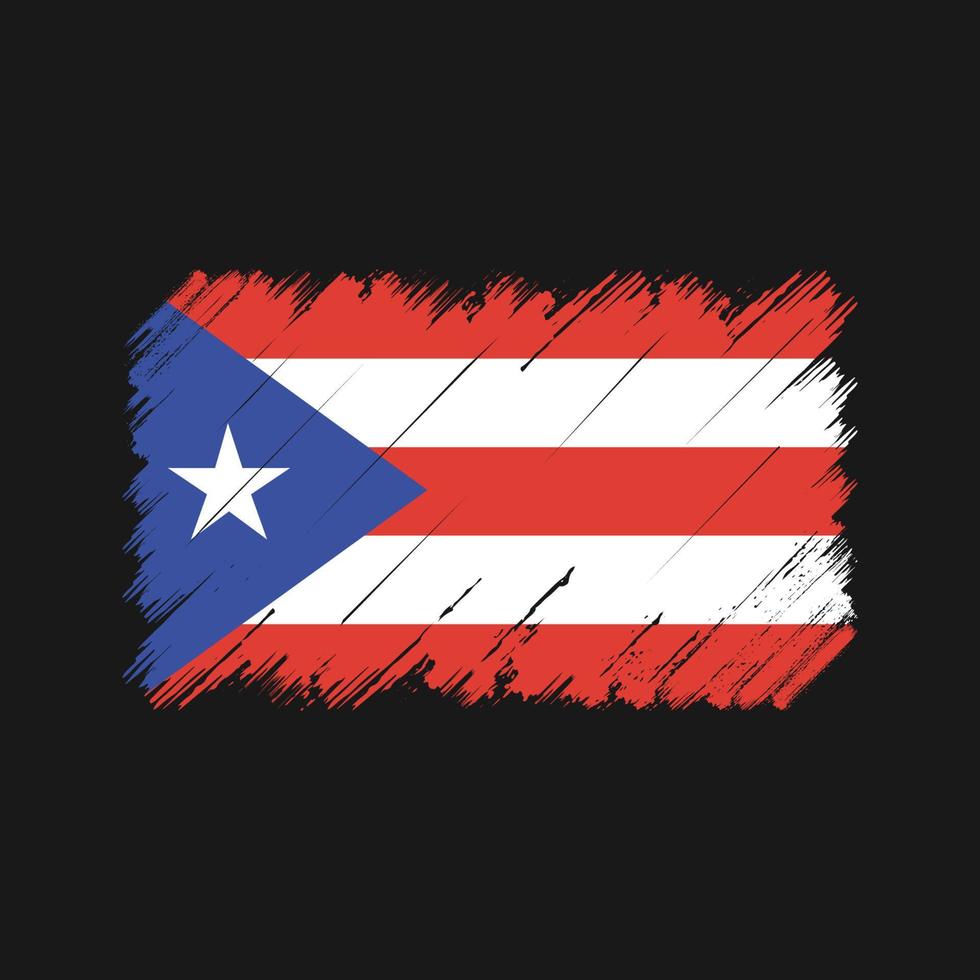 puerto rico flagga penseldrag. National flagga vektor