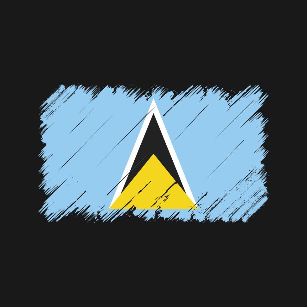 St. Lucia Flagge Pinselstriche. Nationalflagge vektor