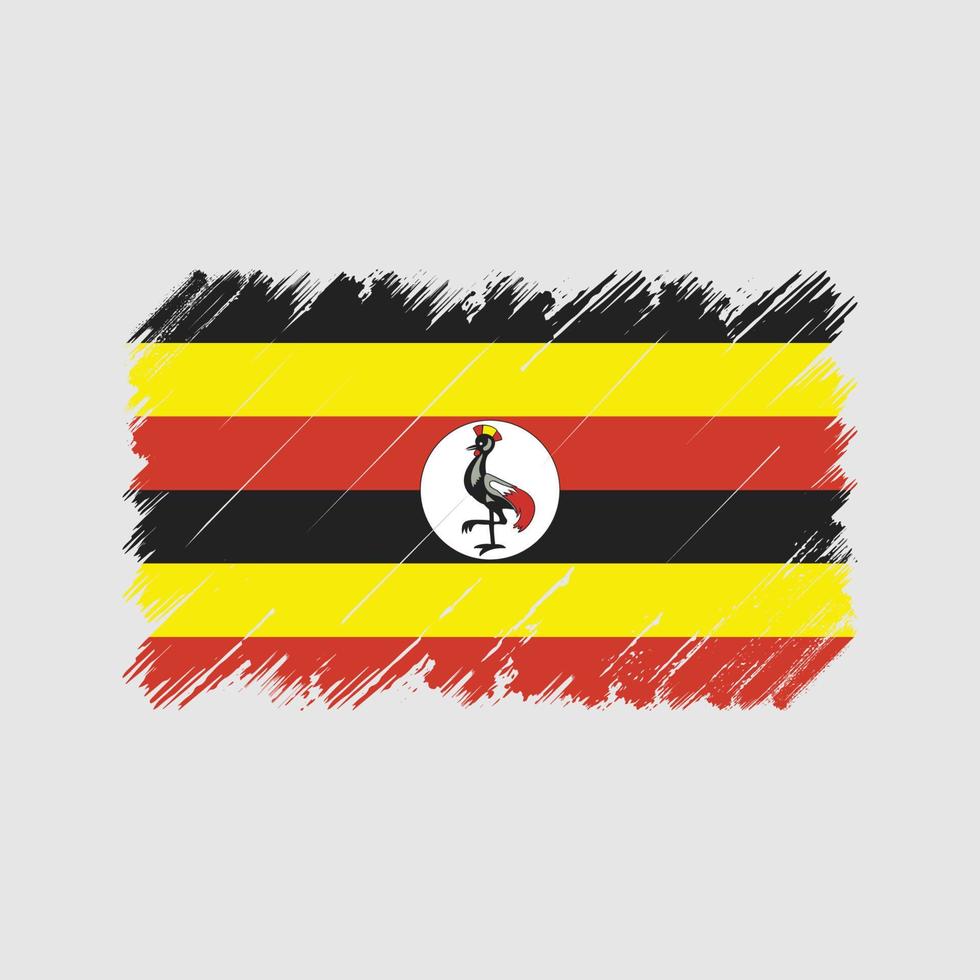 Pinselstriche der Uganda-Flagge. Nationalflagge vektor