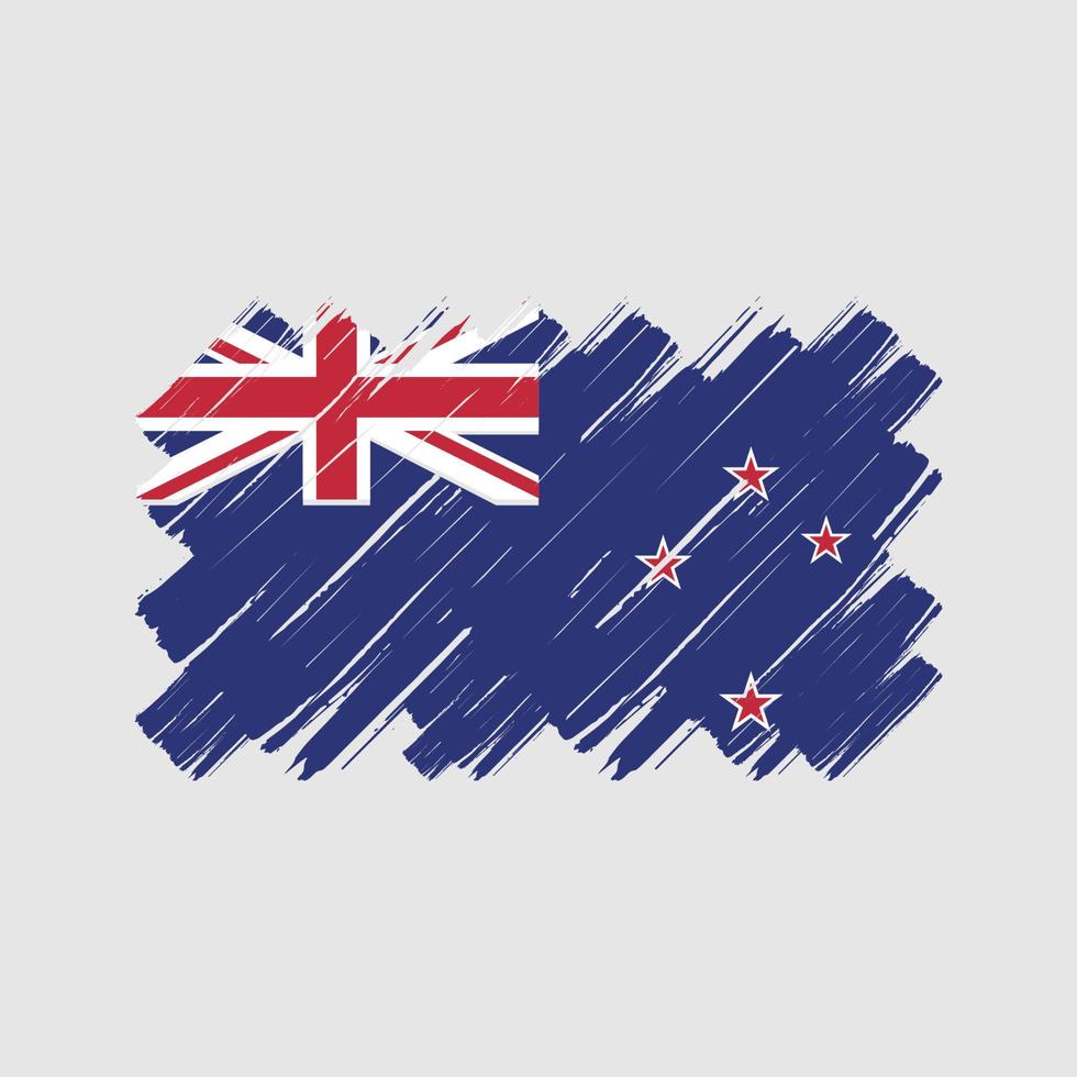Bürste der neuseeländischen Flagge. Nationalflagge vektor