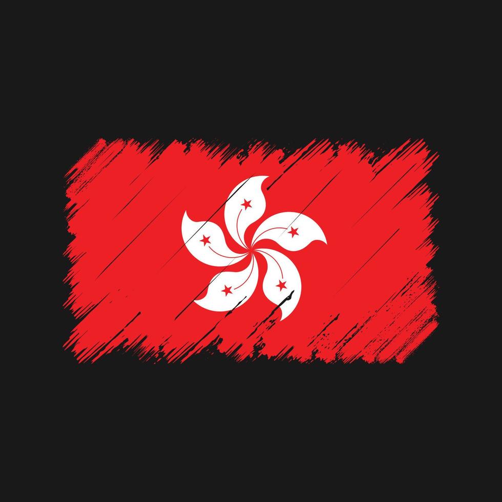 hong kong flagga penseldrag. National flagga vektor