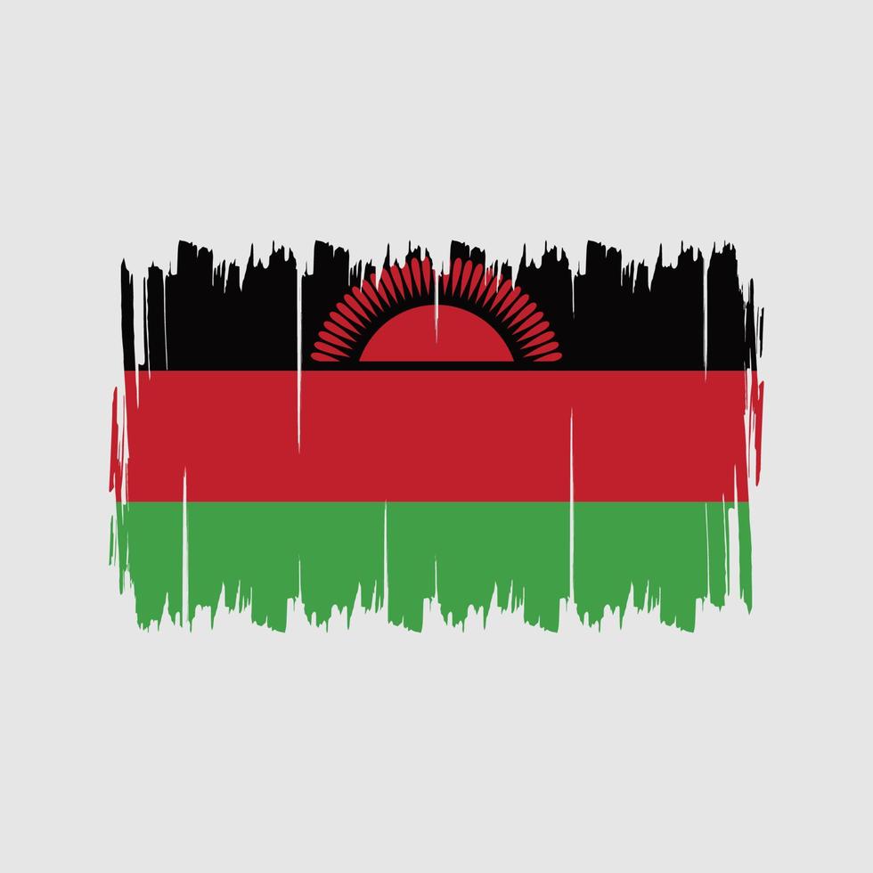 malawis flaggborste. National flagga vektor