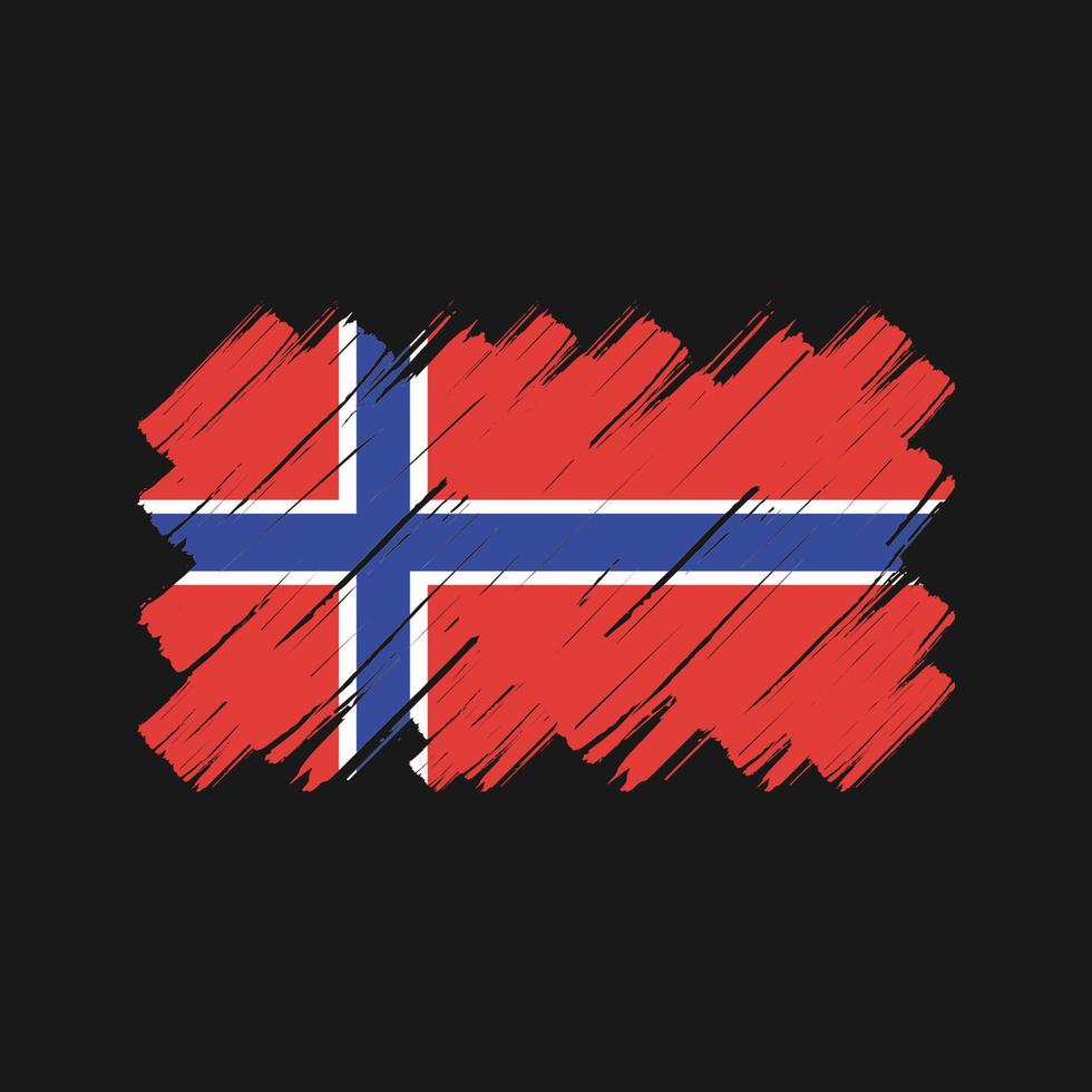 norges flagga penseldrag. National flagga vektor