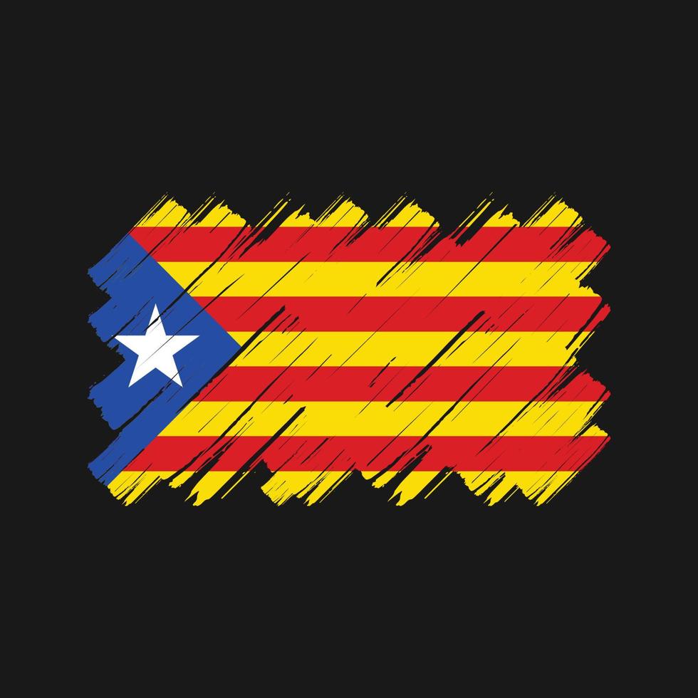 katalonische flagge pinselstriche. Nationalflagge vektor