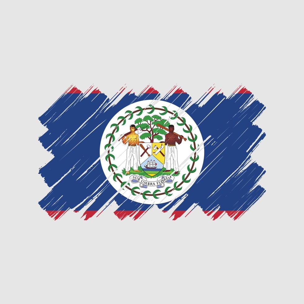 Pinselstriche der Belize-Flagge. Nationalflagge vektor