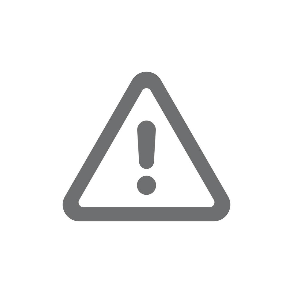 eps10 grå vektor fara meddelande eller risk ikon isolerad på vit bakgrund. varningssymbol i en enkel platt trendig modern stil för din webbdesign, logotyp, piktogram och mobilapplikation